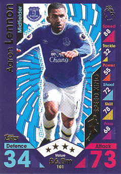 Aaron Lennon Everton 2016/17 Topps Match Attax Speed King #101